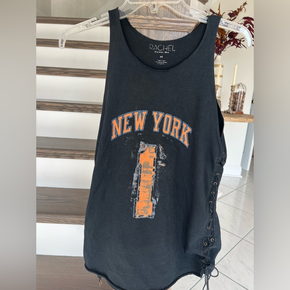Knicks Inspired Black and Gold New York Crew Neck Tank Top